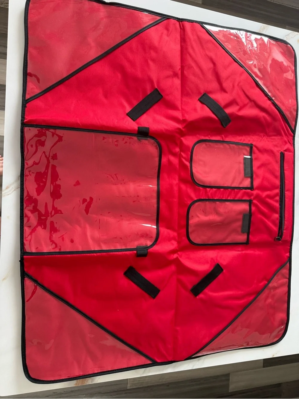 Red Zippered Garment/Document Organizer